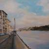 Along The Arno Florence Italy - Oil Paintings - By Brian Pier, Semi Impressionist And Realism Painting Artist