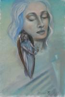 Blessing - Oil On Canvas Paintings - By Ellina Katsnelson, Surrealism Painting Artist