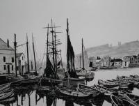 Whitby Harbour  1800S - Penink Drawings - By Andy Davis, Realism Drawing Artist