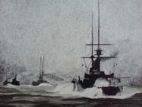 North Sea Convoy - Penink Drawings - By Andy Davis, Realism Drawing Artist