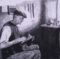 The Cobbler - Penink Drawings - By Andy Davis, Realism Drawing Artist