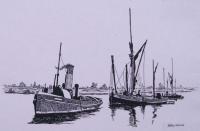 Sail And  Steam - Penink Drawings - By Andy Davis, Realism Drawing Artist