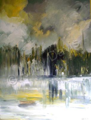 Impressionism - Summer Waterscity Spires - Oil