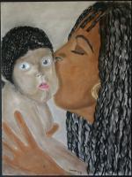Mother And Child - Pastels Other - By Garnett Thompkins, Portrait Other Artist