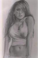 Lindsay Lohan - Pencil Drawings - By Michael Cameron, Free Hand Drawing Artist