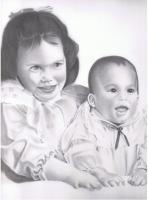 Krystal And Her Sister - Pencil Drawings - By Michael Cameron, Free Hand Drawing Artist