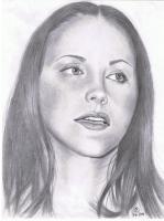 Christina Ricci - Pencil Drawings - By Michael Cameron, Free Hand Drawing Artist