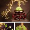 Jade Cascade Wire Tree Sculpture - Wire Sculptures - By Salvatore Villano, Nature Sculpture Artist