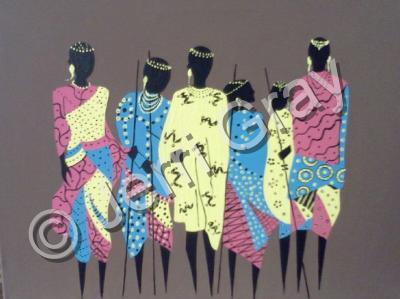 Painting - Female African Warriors - Acrylic