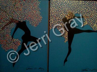 Painting - Lovely Dancing Trees - Acrylic