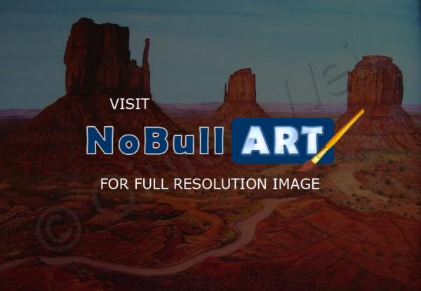 Landscape Mountains West - Monument Valley Utah - Acrylic On Canvas