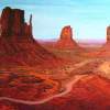 Monument Valley Utah - Acrylic On Canvas Paintings - By Qiufen Wei Marmo, Realism Painting Artist