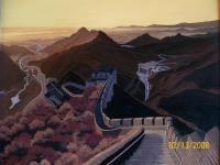 Ancient Ruin Mountains Autumn - The Great Wall China - Oil On Canvas