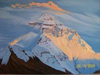 Mountainssunsetglacierlandscap - Mount Everest China - Oil On Canvas