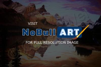 Landscape Mountains West - Jasper National Park Canada - Oil On Canvas