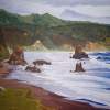Oregon Coast - Oil On Canvas Paintings - By Qiufen Wei Marmo, Realism Painting Artist