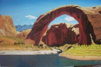 Rainbow Bridge Utah - Oil On Canvas Paintings - By Qiufen Wei Marmo, Realism Painting Artist