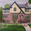 Tudor Colonial New York - Oil On Canvas Paintings - By Qiufen Marmo, Realism Painting Artist