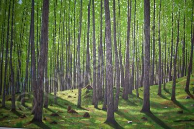 Forest Landscape Trees - Foerst In Sichuan China - Oil