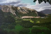 San Rufo Italy - Oil On Canvas Paintings - By Qiufen Wei Marmo, Realism Painting Artist