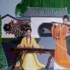Song Ladies Playing Guzheng  And Flute - China - Oil On Canvas Paintings - By Qiufen Wei - Marmo, Realism Painting Artist