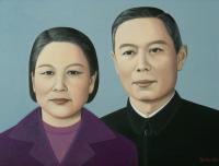 My Uncle And Aunt - Oil On Canvas Paintings - By Qiufen Wei Marmo, Realism Painting Artist