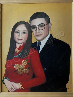 Portraits - My Husband And I In 1996 - Oil On Canvas