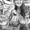 Self Portrait On Carousel - Graphite Drawings - By Kelly Kasulis, Realism Hyper-Realism Drawing Artist