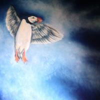 Birds - Angelic Puffin - Oil On Canvas