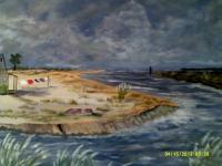 Ocean Inlet - Acrylic Paintings - By Sam Mcilwain, Realism Painting Artist