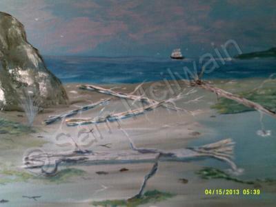 Seascape - A Lonely Shore Line - Acrylic