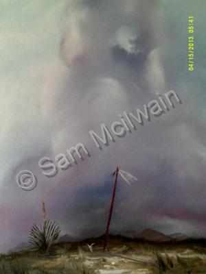 Landscape - A Warrior Returns Sold - Oils