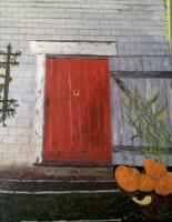 Whats Behind The Red Door - Acrylic Paintings - By Sam Mcilwain, Realism Painting Artist