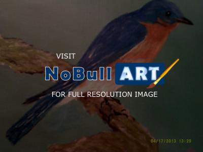 Animal Art - Eastern Blue Bird - Acrylic