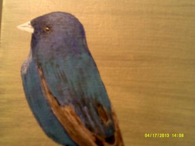 Animal Art - Indigo Bunting - Acrylic