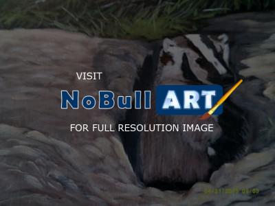 Animal Art - Badger On A Break - Acrylic