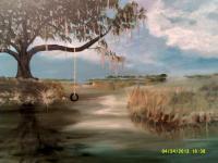 The Swiming Hole - Acrylic Paintings - By Sam Mcilwain, Realism Painting Artist