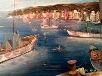 Italian Coast Line - Acrylic Paintings - By Sam Mcilwain, Realism Painting Artist