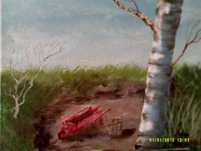 Landscape - Yard Work - Acrylic