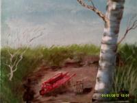 Yard Work - Acrylic Paintings - By Sam Mcilwain, Realism Painting Artist