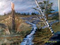 Near The Headwaters Of Cedar Creek - Acrylic Paintings - By Sam Mcilwain, Realism Painting Artist