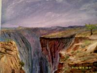 Canyon Scene  3 - Acrylic Paintings - By Sam Mcilwain, Realism Painting Artist