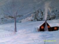 Another Snow Bound Day - Acrylic Paintings - By Sam Mcilwain, Realism Painting Artist