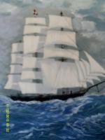 Tall Ship - Acrylic Paintings - By Sam Mcilwain, Realism Painting Artist