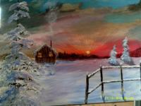 Red At Night - Acrylic Paintings - By Sam Mcilwain, Realism Painting Artist