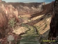 Canyon Scene 5 - Acrylic Paintings - By Sam Mcilwain, Realism Painting Artist