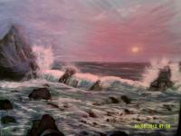 Relentless Surf - Acrylic Paintings - By Sam Mcilwain, Realism Painting Artist