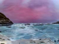 Rocky  Beach - Acrylic Paintings - By Sam Mcilwain, Realism Painting Artist