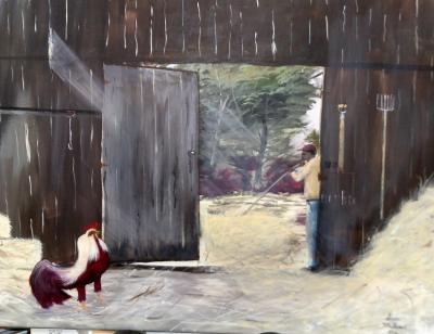 Barn Scenes - Putin Up Hay - Acrylic