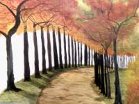 Landscape - Autumn Lane - Acrylic